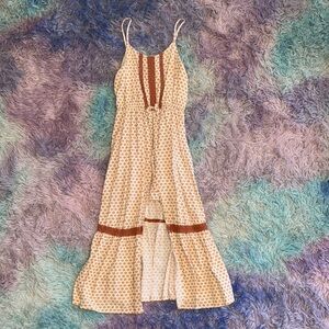 Elegant Cream and Brown Girls Romper